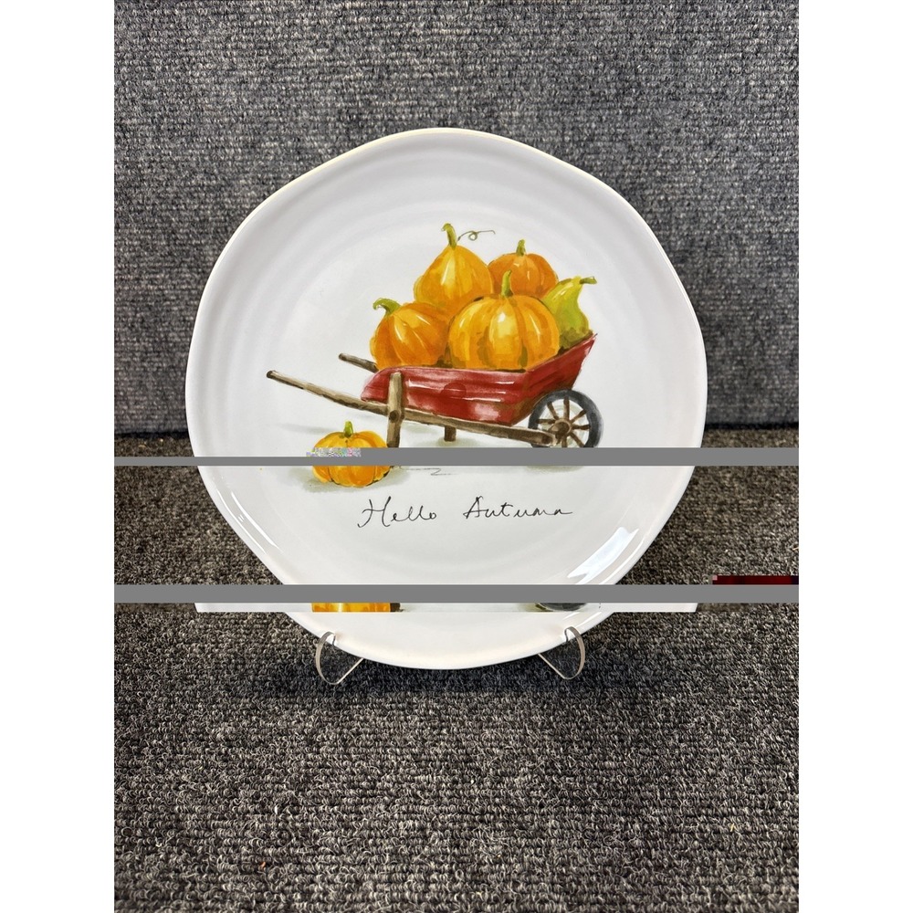 Pier‎ 1~Autumn Bliss pUmpkins/Gourds~Salad/Lunch Plate~8.75"